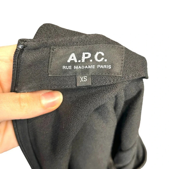 APC A.P.C Jumpsuit Coverall Short Sleeve Tie Belted Linen Blend Black Size XS - Picture 10 of 12